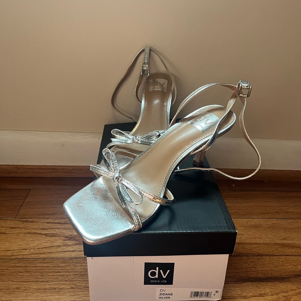 Dolce Vita Silver Strappy Sandals
